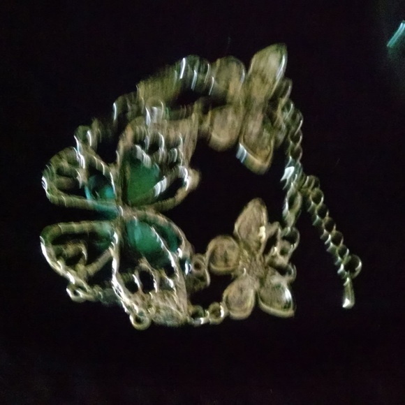 Silver Blue Butterflies Rhinestones Bracelet